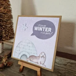 Weihnachtskarte - Robbe - Iglo - Warm Winter wishes