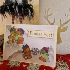 Weihnachtskarte - süße Bären - Frohes Fest