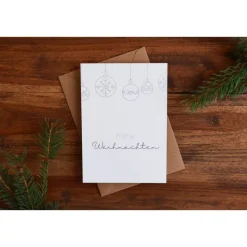 Weihnachtskarte | Weihnachtspost | Weihnachtsgruß | Weihnachtskugeln | aus Naturpapier | DIN A6 | Kuvert | Grußkarten
