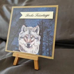 Weihnachtskarte - Weihnachten - Frohe Feiertage - Wolf - Wald - Geschenk zu Weihnachten - Karte zu Weihnachten