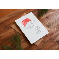 Weihnachtskarte | Weihnachtspost | Weihnachtsgruß | Ho Ho Ho | Weihnachtsmütze | aus Naturpapier | DIN A6 | Grußkarten