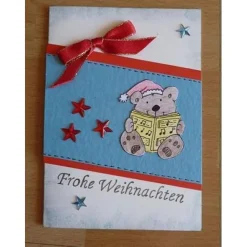 Weihnachtskarte Bärchen - TEXT Frohe Weihnachten