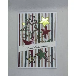 Weihnachtskarte,  DIN A6, Frohe Weihnachten, Creme/braun