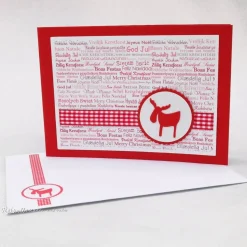 Weihnachtskarte Elch internationale Weihnachtsgrüße