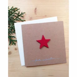 Weihnachtskarte "Filzstern", in 4 Varianten