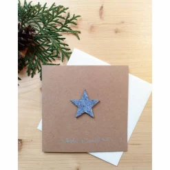 Weihnachtskarte "Filzstern", in 4 Varianten