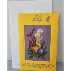 Weihnachtskarte, Gestickte Grußkarte, Klappkarte Handarbeit