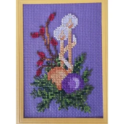 Weihnachtskarte, Gestickte Grußkarte, Klappkarte Handarbeit