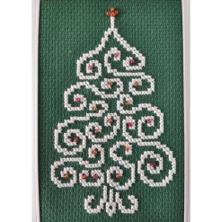 Weihnachtskarte, Gestickte Grußkarte, Klappkarte, Handarbeit