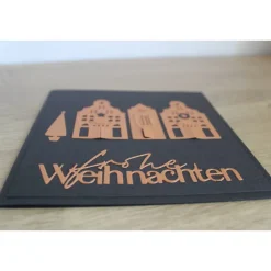 Weihnachtskarte Grußkarte "Festliche Häuser" aus der Manufaktur Karla