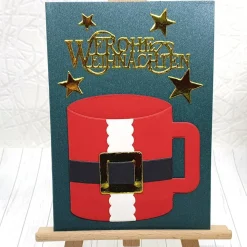 Weihnachtskarte Gutscheinkarte – Kreative Weihnachtstasse als Gutscheinverpackung