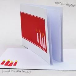 Weihnachtskarte Kerzen rot