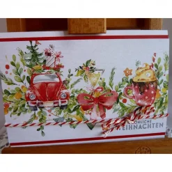 Weihnachtskarte Klappkarte mit wunderschönem Automotiv