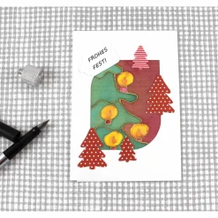 Weihnachtskarte **Lichterglanz1** von ZWEIFARBIG Einzelstück mit Text "Frohes Fest"