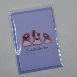 Weihnachtskarte lila, Vögel