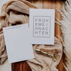 Weihnachtskarte minimalistisch Frohe Weihnachten A6 - weihnachtliche Grußkarte - Weihnachtskarte neutral - Postkarte Fro