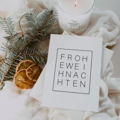 Weihnachtskarte minimalistisch Frohe Weihnachten A6 - weihnachtliche Grußkarte - Weihnachtskarte neutral - Postkarte Fro