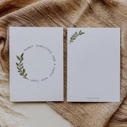 Weihnachtskarte minimalistisch A6 weihnachtliche Grußkarte - Tannenzweig Weihnachtskarte Kreis - Postkarte minimalistisc