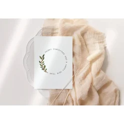 Weihnachtskarte minimalistisch A6 weihnachtliche Grußkarte - Tannenzweig Weihnachtskarte Kreis - Postkarte minimalistisc