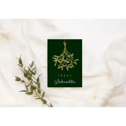 Weihnachtskarte Mistelzweig A6 weihnachtliche Grußkarte grün - Weihnachtskarte Winter - Grußkarte Weihnachtszeit - Postk