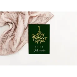 Weihnachtskarte Mistelzweig A6 weihnachtliche Grußkarte grün - Weihnachtskarte Winter - Grußkarte Weihnachtszeit - Postk