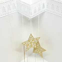 Weihnachtskarte mit Dekoanhänger Sternenregen – nachhaltige Grußkarte & Deko in Einem