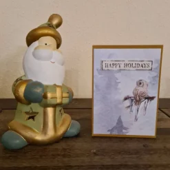 Weihnachtskarte mit Eule - Bäume  - Äste