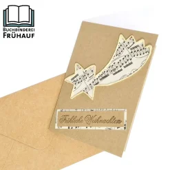 Weihnachtskarte mit Papierdrahtfiguren Schweifstern