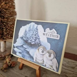 Weihnachtskarte mit Pinguinen - Sweater Weather