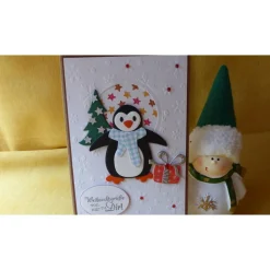 Weihnachtskarte mit  Pinguin,Weihnachtskarte,