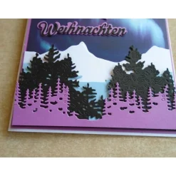 Weihnachtskarte Nordlichter Polarlichter Weihnachtspost Weihnachten Weihnachtsgrüsse Weihnachten