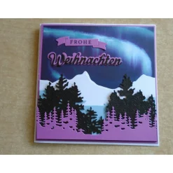 Weihnachtskarte Nordlichter Polarlichter Weihnachtspost Weihnachten Weihnachtsgrüsse Weihnachten