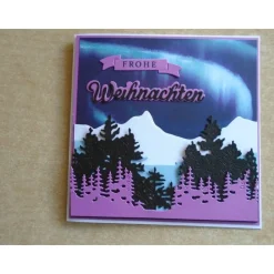 Weihnachtskarte Nordlichter Polarlichter Weihnachtspost Weihnachten Weihnachtsgrüsse Weihnachten