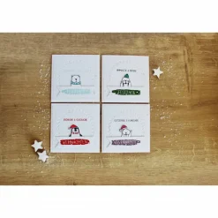 Weihnachtskarte oder 4er Set Weihnachtskarten "Tierische Weihnachtsgrüße" aus der Manufaktur Karla