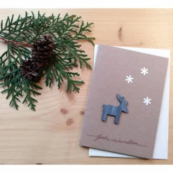 Weihnachtskarte "Rentier im Schnee"