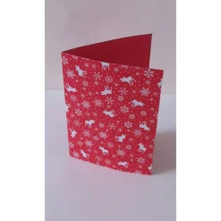 Weihnachtskarte Rentiere - rot