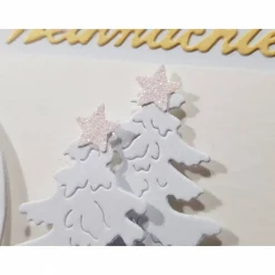 Weihnachtskarte Schüttel-Karte Glitzer weiß gold Schneekugel besonders.aufwändig elegant festlich