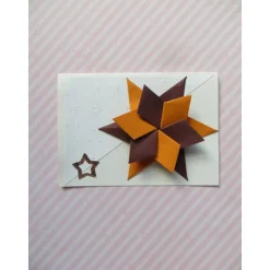 Weihnachtskarte Stern in 3d, orange braun, Geldgeschenk, Gutscheinkarte