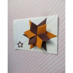 Weihnachtskarte Stern in 3d, orange braun, Geldgeschenk, Gutscheinkarte