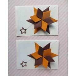 Weihnachtskarte Stern in 3d, orange braun, Geldgeschenk, Gutscheinkarte