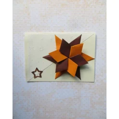 Weihnachtskarte Stern in 3d, orange braun, Geldgeschenk, Gutscheinkarte