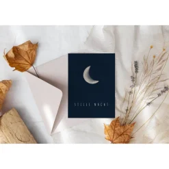 Weihnachtskarte Stille Nacht A6 weihnachtliche Grußkarte - Postkarte minimalitisch - Watercolor Illustration Weihnachtsk