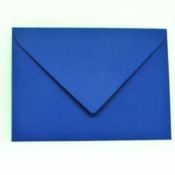 Weihnachtskarte Unikat blau gold rot mit Stern, Stoffband & Hirschen – Kraftpapier A6