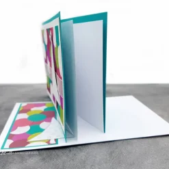 Weihnachtskarte Weihnachtsbaum türkis-bunt