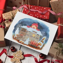 Weihnachtskarte 'Weihnachtssingen' mit Umschlag aus Kraftpapier | DinA6 Querformat | umweltfreundlich