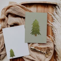 Weihnachtskarte Weihnachtsbaum A6 - weihnachtliche Grußkarte Tanne - Winterwald Weihnachtskarte - Grußkarte Weihnachtsen