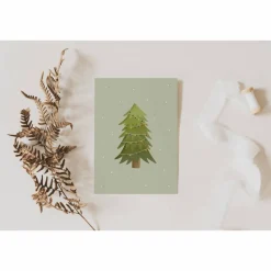 Weihnachtskarte Weihnachtsbaum A6 - weihnachtliche Grußkarte Tanne - Winterwald Weihnachtskarte - Grußkarte Weihnachtsen