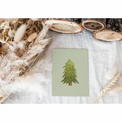 Weihnachtskarte Weihnachtsbaum A6 - weihnachtliche Grußkarte Tanne - Winterwald Weihnachtskarte - Grußkarte Weihnachtsen