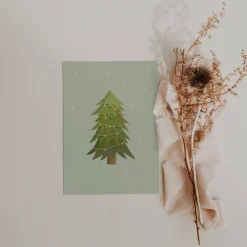 Weihnachtskarte Weihnachtsbaum A6 - weihnachtliche Grußkarte Tanne - Winterwald Weihnachtskarte - Grußkarte Weihnachtsen