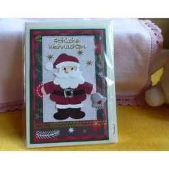 Weihnachtskarte Weihnachtsmann,handgefertigt